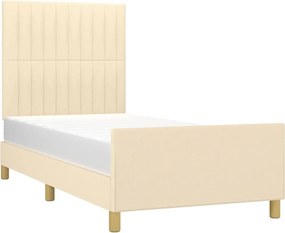 vidaXL Πλαίσιο κρεβατιού χωρίς στρώμα Κρέμα 80x200 cm Ύφασμα