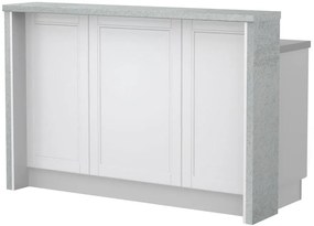 Πάγκος νησίδας Tahoma-Μήκος: 150 εκ.-Λευκό ματ-Chromix Silver