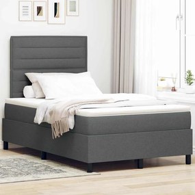 vidaXL Κρεβάτι Box Spring Με Στρώμα Σκούρο Γκρι 120x200 εκ Ύφασμα
