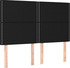 vidaXL Κεφαλάρι Μαύρο 144x5x118/128 εκ. Ύφασμα