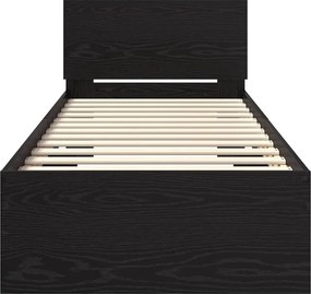 vidaXL Σκελετός Κρεβατιού Μαύρη Οξυά 75 x 190 cm Επεξεργασμένο ξύλο