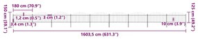vidaXL Κάγκελα Περίφραξης με Λόγχες Μαύρα (1,25-1,5)x15,3 μ. Ατσάλινα