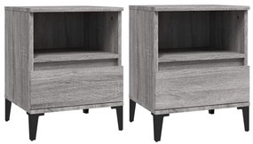 vidaXL Κομοδίνα 2 Τεμ. Γκρι Sonoma 40x35x50 εκ.