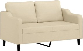 vidaXL Σετ Σαλονιού 2 Τεμαχίων Κρεμ Υφασμάτινο με Μαξιλάρια