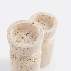 Σετ 2 κηροπήγια από τραβερτίνη, Rumia