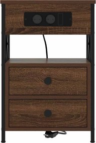 vidaXL Κομοδίνο Καφέ δρυς 40 x 31 x 60 εκ. Επεξεργασμένο ξύλο