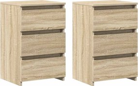 vidaXL Κομοδίνα 2 τεμ. Sonoma Δρυς 40 x 35 x 62,5 εκ. από Επεξ. Ξύλο