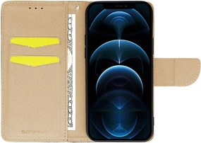 Θήκη Πορτοφόλι Sonique Trend Wallet Apple iPhone 14 Plus Μαύρο / Χρυσό
