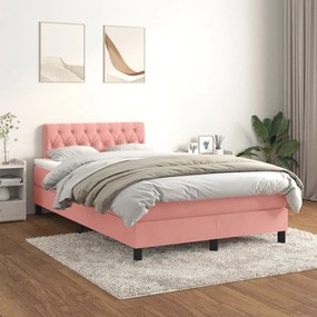 ΚΡΕΒΑΤΙ BOXSPRING ΜΕ ΣΤΡΩΜΑ ΡΟΖ 120X200 ΕΚ. ΒΕΛΟΥΔΙΝΟ 3141478