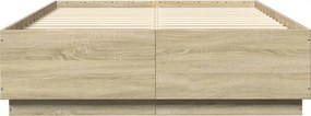 vidaXL Πλαίσιο Κρεβατιού Sonoma Δρυς 140x200 εκ. Επεξεργασμένο Ξύλο