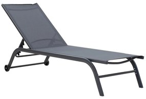 Sunbed Jaipur aluminium anthracite-textilene dark grey 190x56x30 εκ.