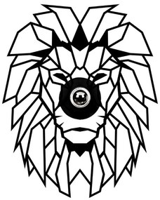Megapap Απλίκα Τοίχου Lion E27 Mdf Μαύρο 39x12x49εκ.