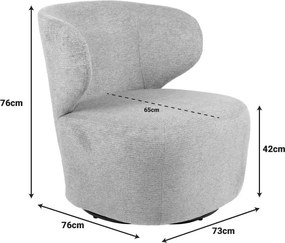 Πολυθρόνα Marelia περιστρεφόμενη λαδί ύφασμα 73x76x76εκ 73x76x76 εκ.