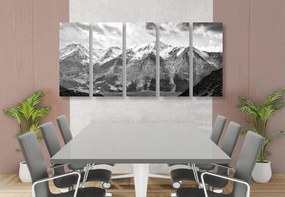 Εικόνα 5 μερών ενός πανέμορφου βουνού σε ασπρόμαυρο - 200x100