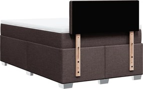 vidaXL Κρεβάτι Boxspring με Στρώμα Σκούρο Καφέ 120x190 εκ Υφασμάτινο