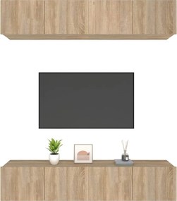 vidaXL Έπιπλα Τηλεόρασης 4 τεμ. Sonoma Δρυς 80x30x30 εκ. Επεξ. Ξύλο