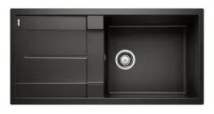 Blanco Metra XL 6 S Black SILGRANIT™ PuraDur™ Γρανιτένιος Νεροχύτης Ένθετος Αντιστρεφόμενος με 1 Γούρνα και Ποδιά 100x50cm