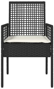 vidaXL Καρέκλα Κήπου 2 pcs Μαύρο 55 x 53 x 85 εκ συνθετικό ρατάν