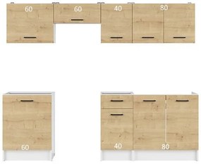 Σετ κουζίνας Boston 421, 240x45cm, 70 kg, Πλαστικοποιημένη μοριοσανίδα | Epipla1.gr