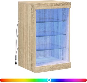 vidaXL Μπουφές με LED Sonoma Δρυς 41 x 37 x 67 εκ.