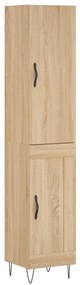 vidaXL Μπουφές Sonoma δρυς 34,5 x 34 x 180 εκ. από Επεξεργασμένο Ξύλο