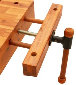vidaXL Επιφάνεια Πάγκου Εργ. με Μέγγενη 52x44x9,5εκ Μασίφ Ξύλο Ακακίας