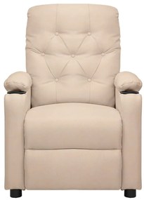 vidaXL Πολυθρόνα Ανακλινόμενη Ηλεκτρική Κρεμ Υφασμάτινη