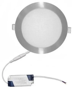 Φωτιστικό PL Χωνευτό 12W SMD Slim Σατινέ 6300Κ 21-0121660 Lumen-21-0121660-Αλουμίνιο 21-0121660