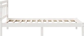 vidaXL Σκελετός Κρεβατιού Λευκό 90 x 190 cm Στερεά ξυλεία πεύκου