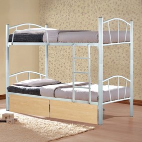 ΚΟΥΚΕΤΑ FLOOR HM21123.01 ΜΕΤΑΛΛΙΚΗ ΛΕΥΚΗ ΜΕ 2 ΕΠΙΔΑΠΕΔΙΑ ΣΥΡΤΑΡΙΑ SONAMA 200x91,5x177,5Yεκ (1 Τεμμάχια)