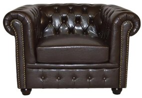 Πολυθρόνα POLINA C3011.01 PU Σκούρο Καφέ Τύπου Chesterfield 110x90x73Y εκ. 110x90x73 εκ.