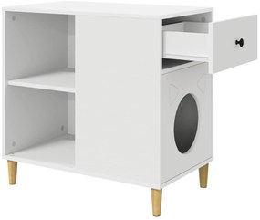 vidaXL Σπίτι Γάτας Λευκό 72 x 42.5 x 70 εκ. Επεξεργασμένο ξύλο