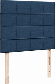 vidaXL Κρεβάτι Boxspring με Στρώμα Μπλε 120x200 εκ. Υφασμάτινο