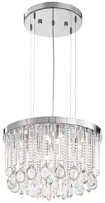 Φωτιστικό Οροφής 93425 Calaonda G9/7 Ø500 Κρύσταλλο Chrome Eglo Metal, Glass