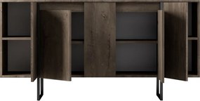 Μπουφές Luxe 160x80x35cm - Καρυδί Μαύρο