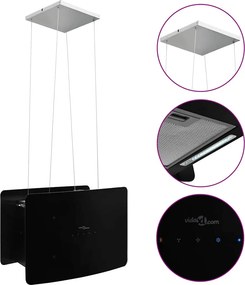 vidaXL Απορροφητήρας Νησίδα Κρεμαστός Αφής με LCD από Ψημένο Γυαλί