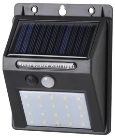 Ηλιακό Φωτιστικό Τοίχου Αισθητήρα PIR 2W 3000K ABS Μαύρο 6623 Spotlight-6623-Μαύρο 6623