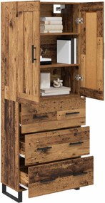 vidaXL Highboard 2 pcs Παλιό ξύλο 69,5 x 34 x 180 εκ.