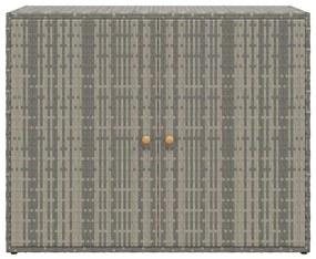 vidaXL Ντουλάπι Αποθήκευσης Κήπου Γκρι 100x55,5x80 εκ. Συνθετικό Ρατάν