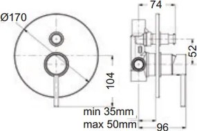 Eurorama Tonda 145030 Chrome - Μίκτης εντοιχισμού 2 εξόδων