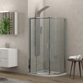 KARAG NEW FLORA Καμπίνα ημικυκλική με διάφανο κρύσταλλο NEW FLORA 200 Χρωμέ KARAG 80x80x180cm KARAG-5206836552422