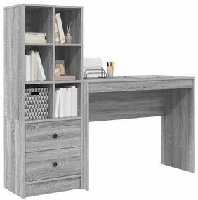 vidaXL Γραφείο με αποθηκευτικό χώρο με συρτάρι 2 pcs Γκρι sonoma