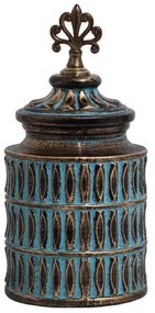 Βάζο 818696 373-121-638 16x16x34cm Bronze-Turquoise Κεραμικό