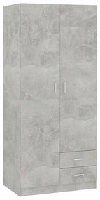 vidaXL Ντουλάπα Γκρι του Σκυροδέματος 80 x 52 x 180 εκ. Επεξ. Ξύλο