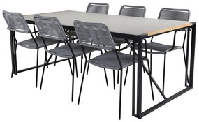 Σετ Τραπέζι και καρέκλες Dallas 3003, Spraystone, Μέταλλο, Σχοινί, Ξύλο: Ξύλο Teak | Epipla1.gr