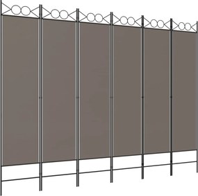 vidaXL Διαχωριστικό Δωματίου με 6 Πάνελ Ανθρακί 240x200 εκ. από Ύφασμα
