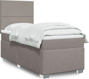vidaXL Κρεβάτι Boxspring με Στρώμα Taupe 80x200 εκ. Υφασμάτινο