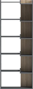 Βιβλιοθήκη Corpus pakoworld ανθρακί-sonoma 61x22x162εκ