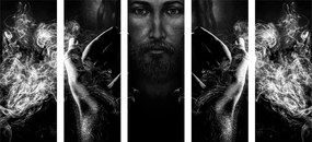5 μέρη εικόνα πίστη στον Ιησού σε ασπρόμαυρο - 100x50
