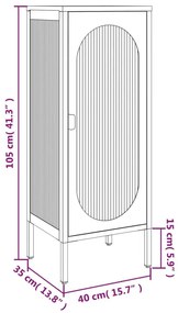 Μπουφές Μαύρος 40 x 35 x 105 εκ. από Γυαλί και Ατσάλι - Μαύρο